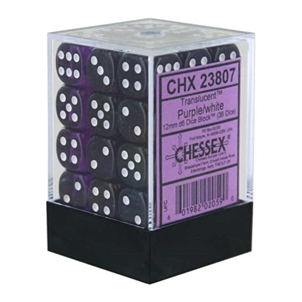 Lot De 36 Dés 12 Mm D6 Chessex Signature - Marbre Ivoire Et Noir Avec Points - Pour Jeux De Société, RPG