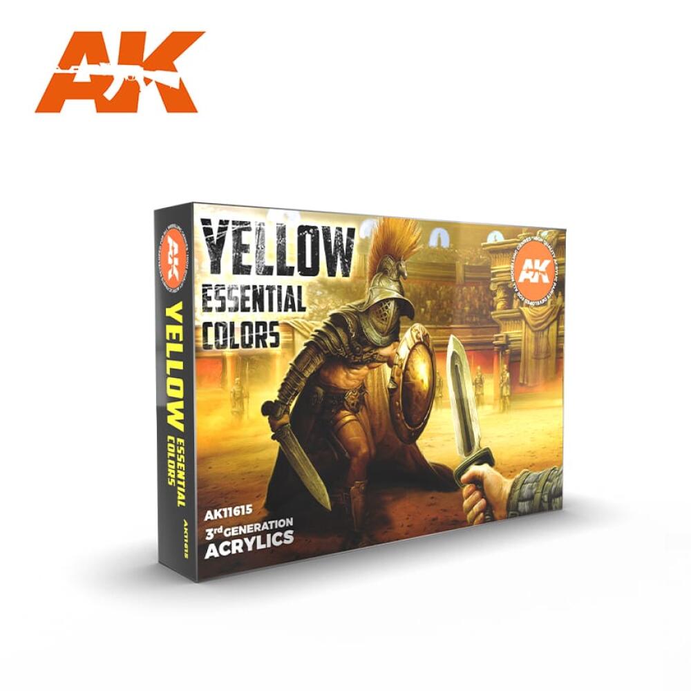 AK Interactive: Yellow Essential Colors 3Gen Set