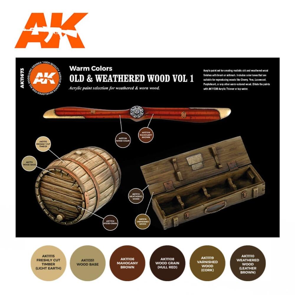 AK Interactive: Old & Weathered Wood Vol 1