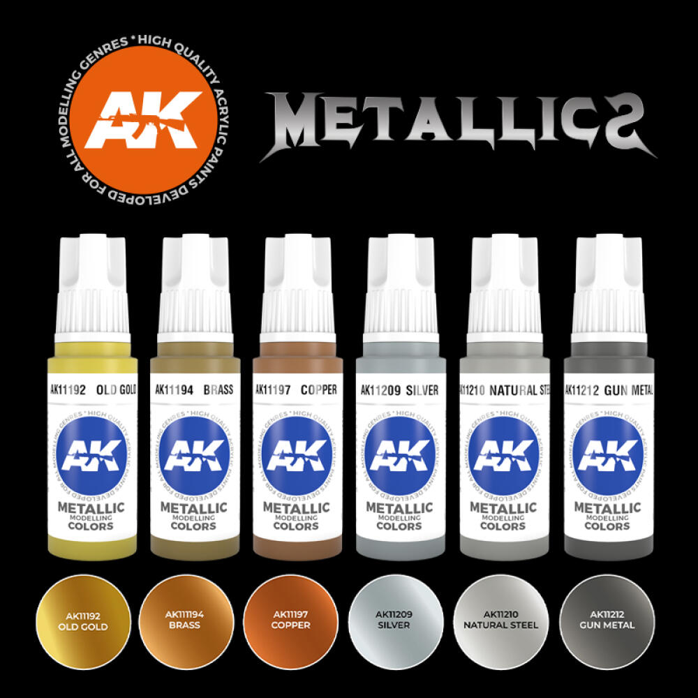 AK Interactive: Metallics Colors Set