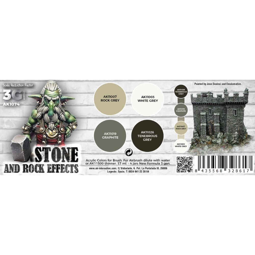 AK Interactive: Wargame Color Set - Stone And Rocks